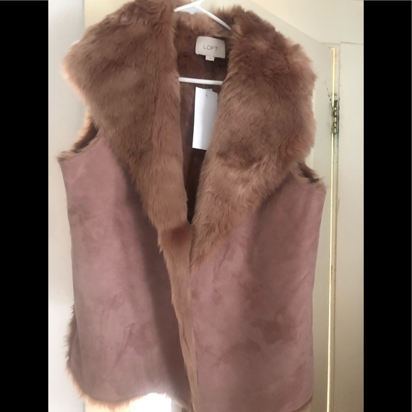 Brand new loft faux fur suede vest - Picture 1 of 4